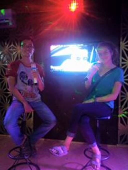 We're singing in a Karaoke