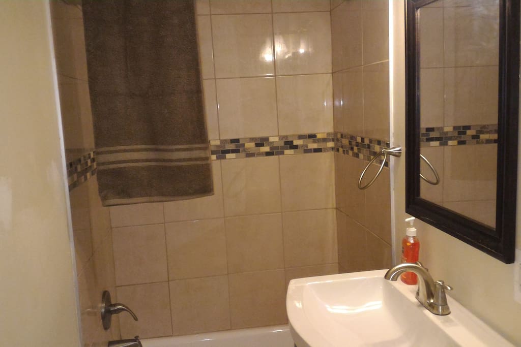 private full bath. small. new built.