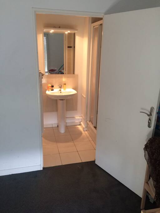 La salle de douche intégrée à la chaambre