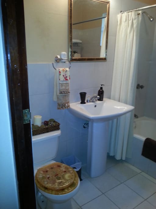 Clean bathroom for shower/bath