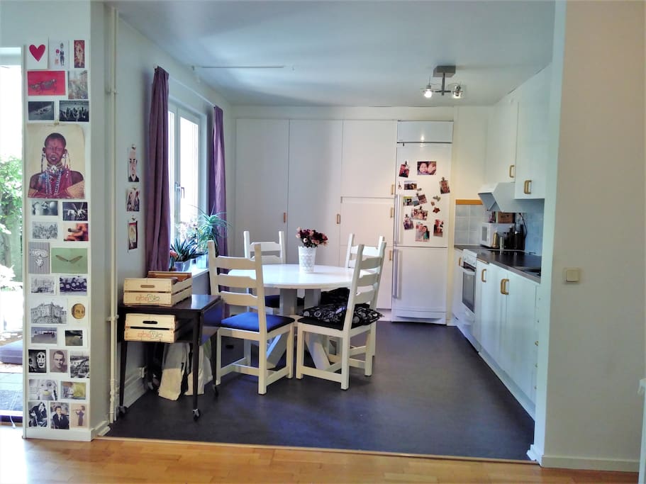 View from the living room to the kitchen
