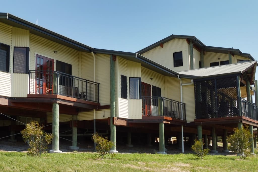 Caber House is a unique architect-designed and onwer-built pole house, interesting & comfortable.