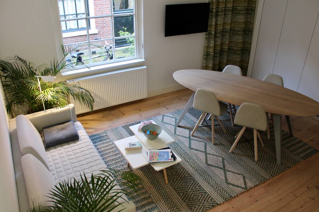 Open plan lounge and living room.