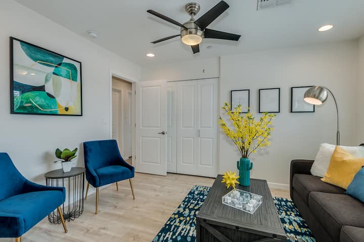 Den/ Bedroom #5: 
Cozy den off foyer with pullout sofa sleeper if sleeping space needed. (see next photo)