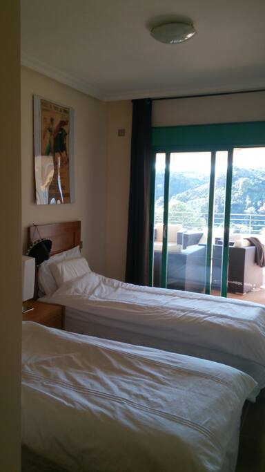 Two beds guest room, Single or Double. Terrace entrance.