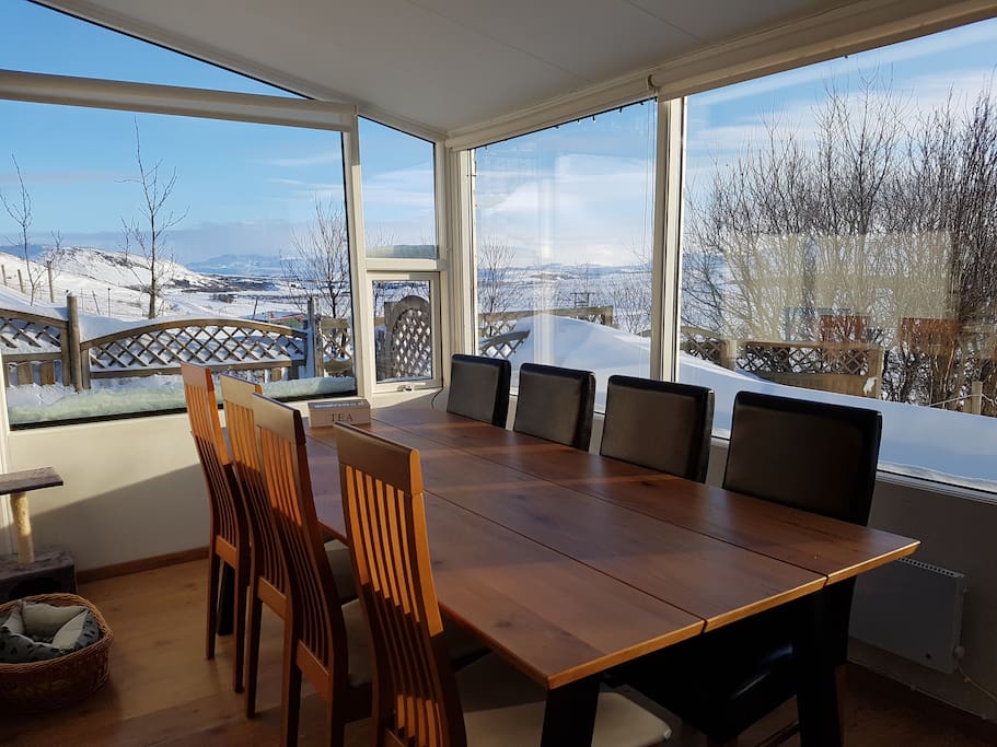 The dining room.