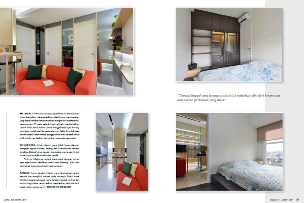 Our apartment has been featured on Laras Magazine March 2017 edition.
