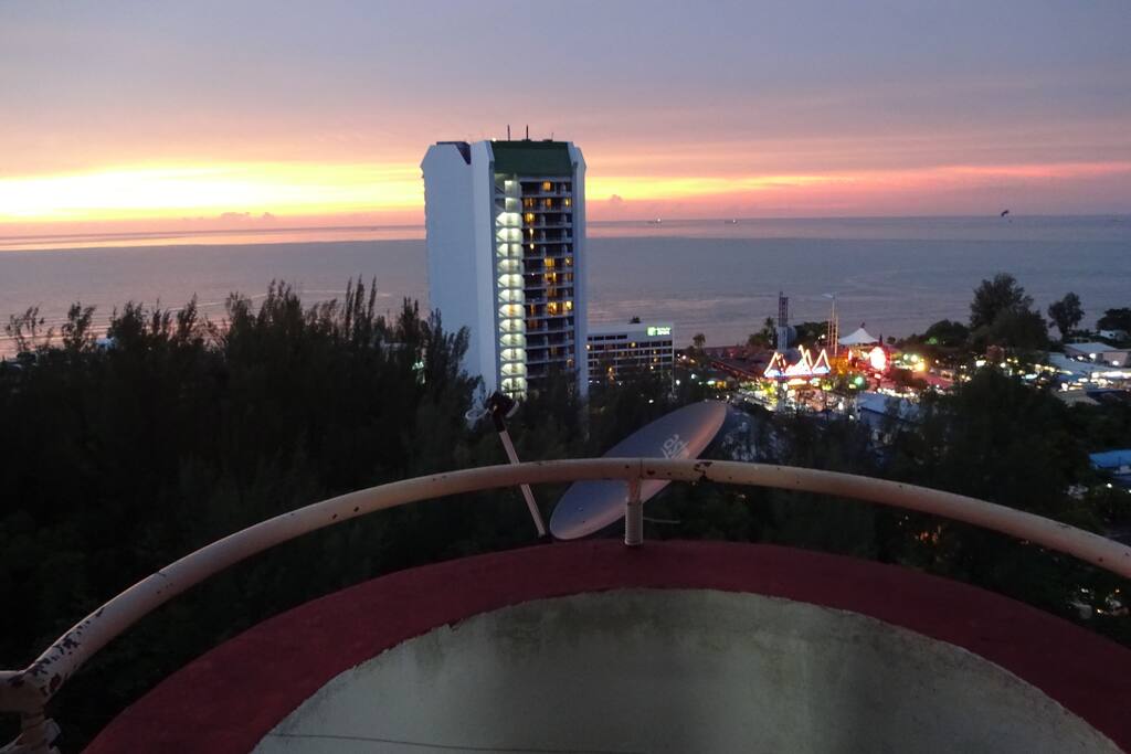 Beautiful sunset view from the balcony.