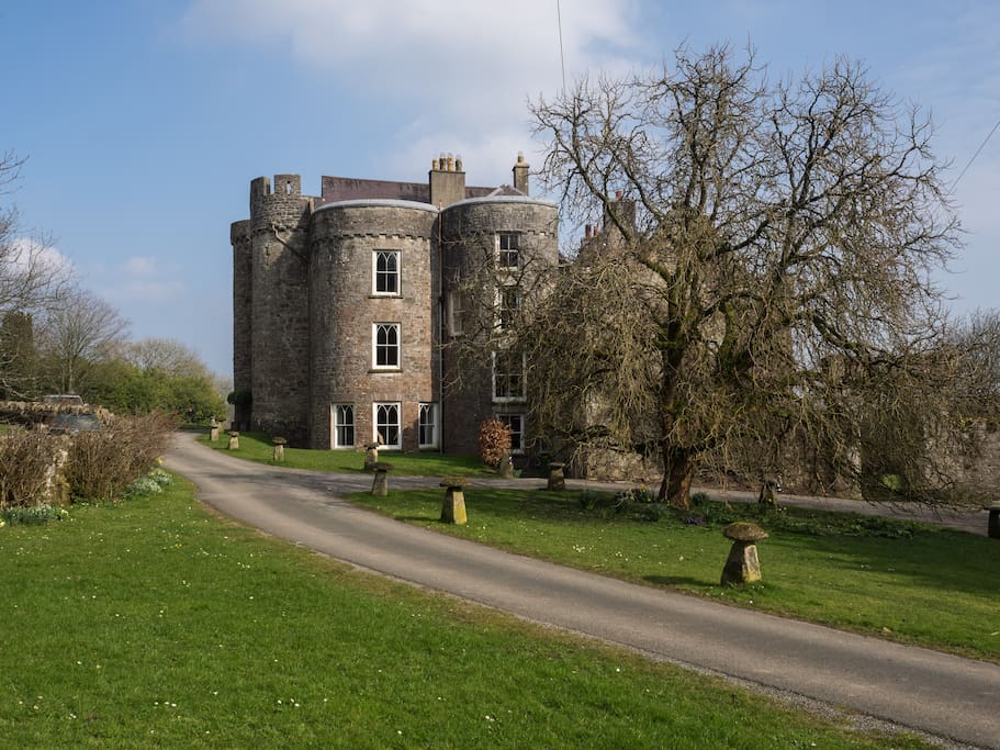 View of castle and drive