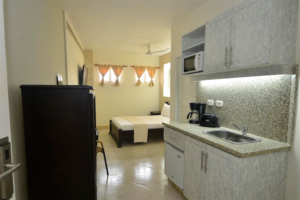 View with mini kitchenette