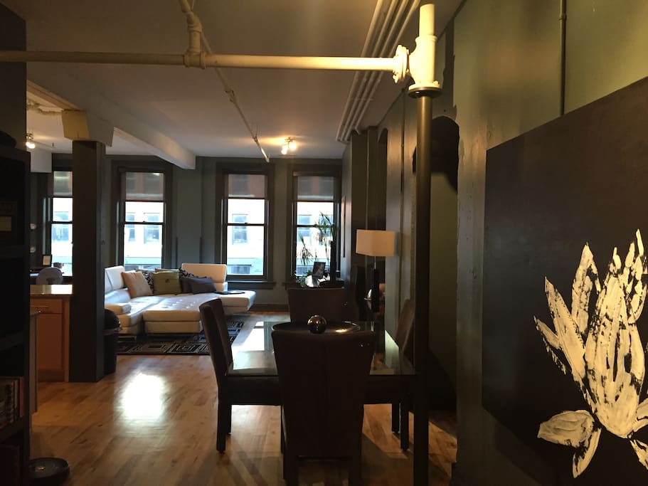 View of Dining and Living Space from Entryway