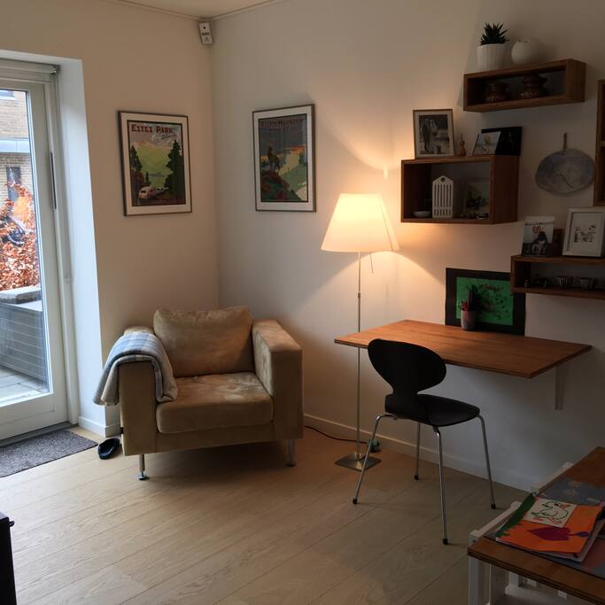 mini-office in living room