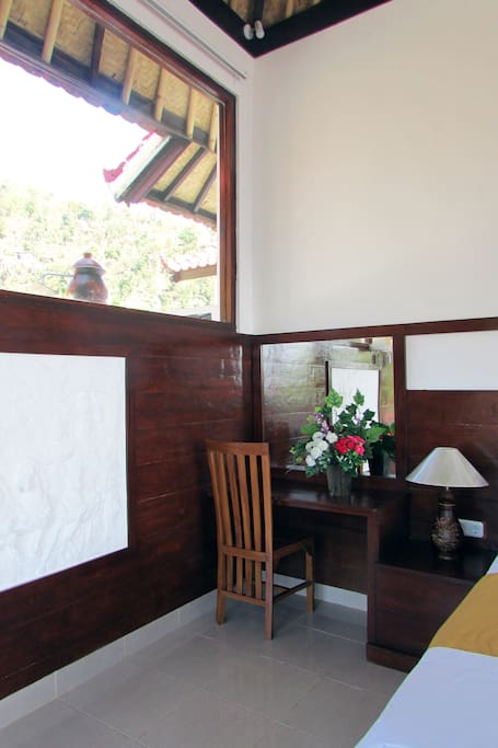 Small desk and mirror