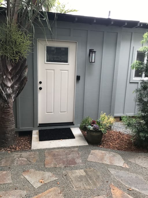 Private entry way & lock box for easy key pick up.