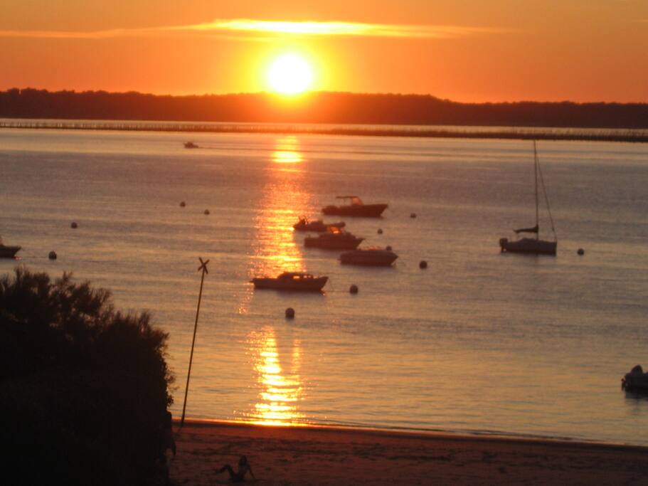 coucher de soleil dêpuis le balcon