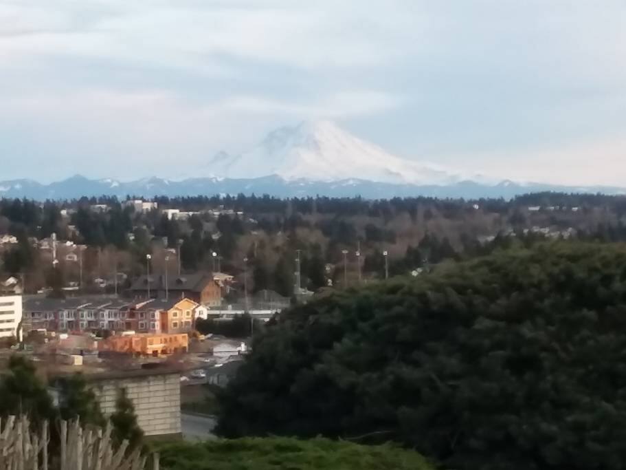 View of Mt. Rainer from the deck
