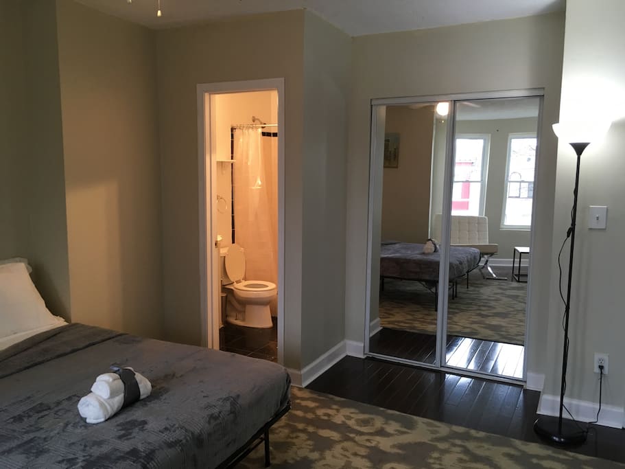 Private bathroom and closet
