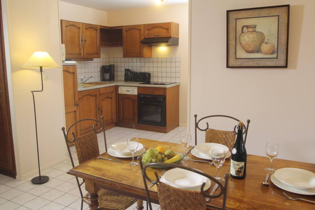 Le Manoir des Deux Amants Kitchen With Dine