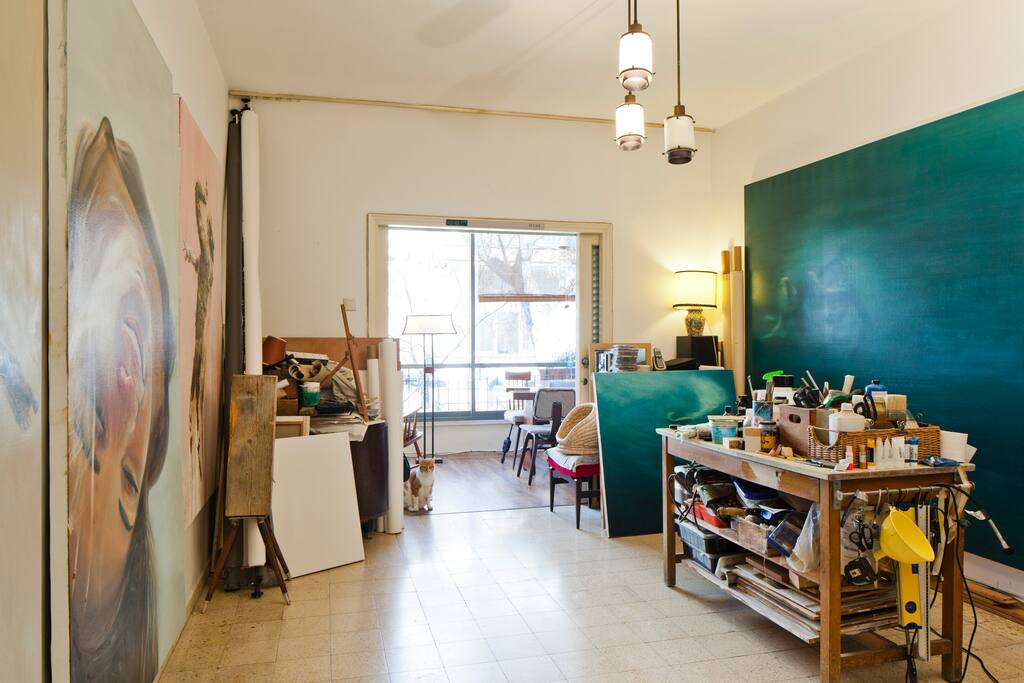 my studio, works decorating the walls change frequently.