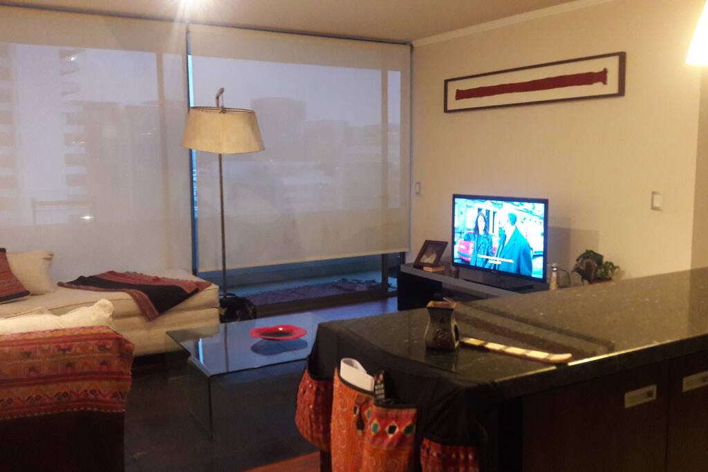 Living comedor/ cocina americana para 5 persona por lado.
