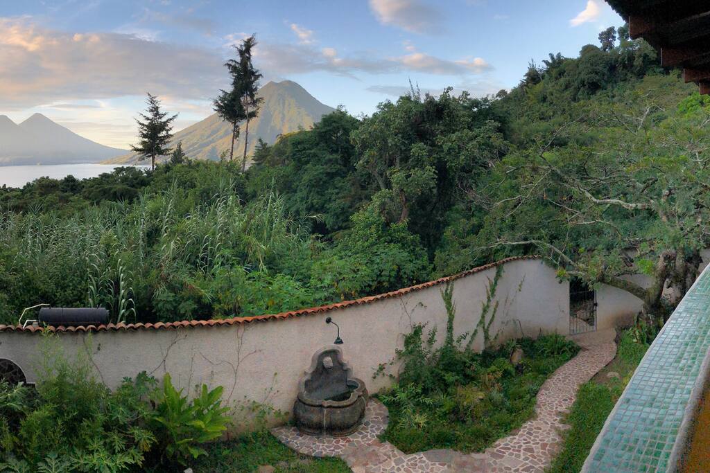 Courtyard, Volcan San Pedro and surrounds