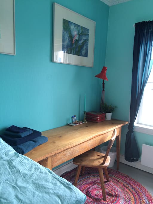 Old wooden table in the bedroom
