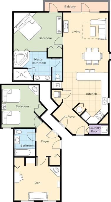 2-Bedroom Lock-off floor plan