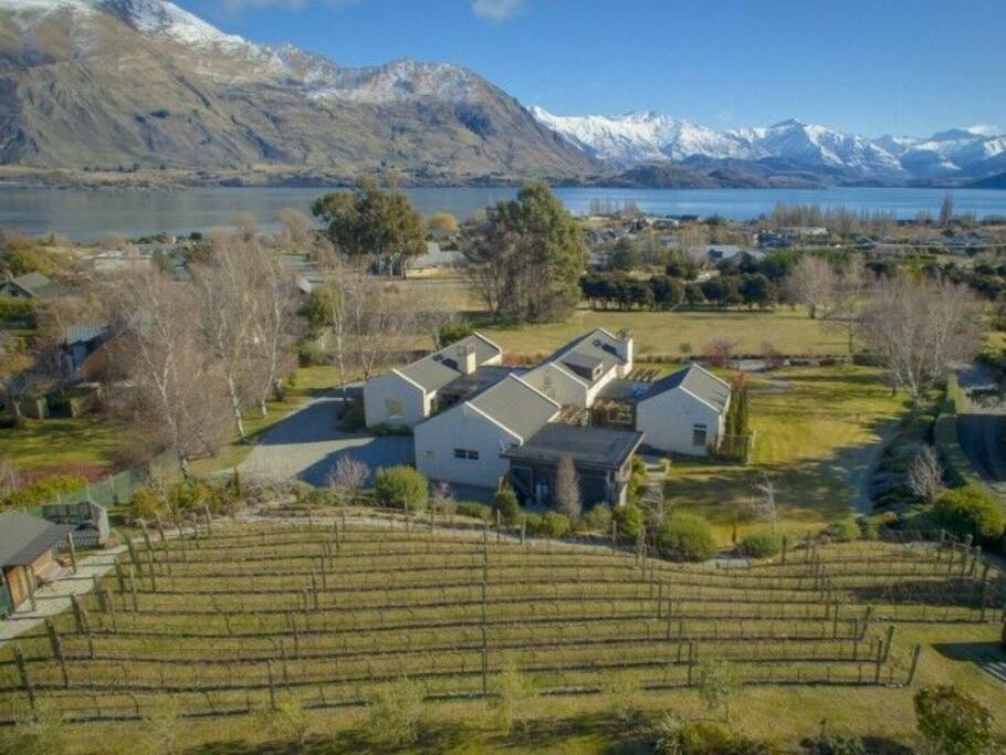 Property from above, private bedroom is top left side, facing lake and mountain views