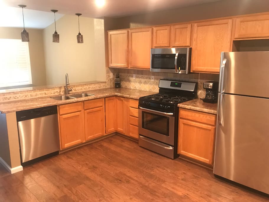 Kitchen with stainless steel appliances