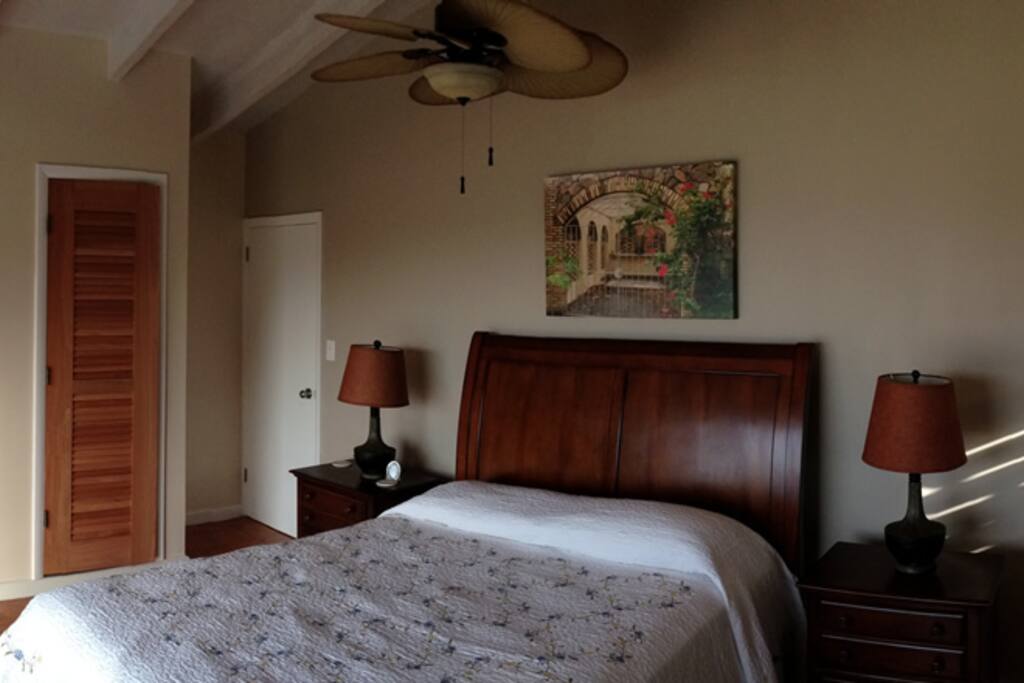 The master bedroom suite in the main house.