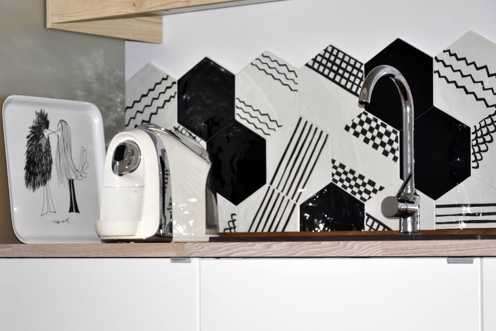 the kitchen