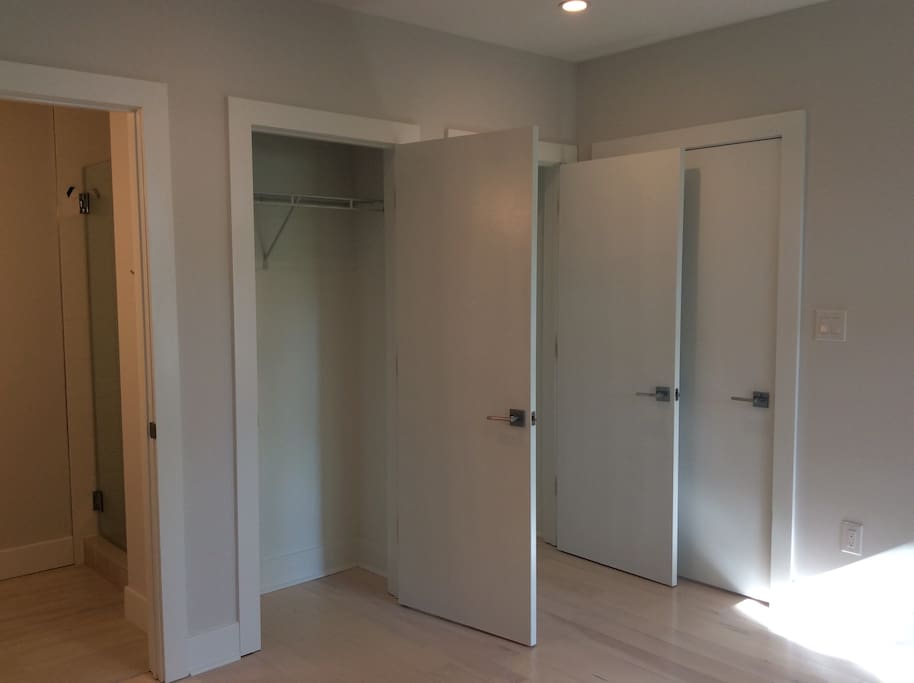 Lots of closet space - Two closets with a small dresser in one