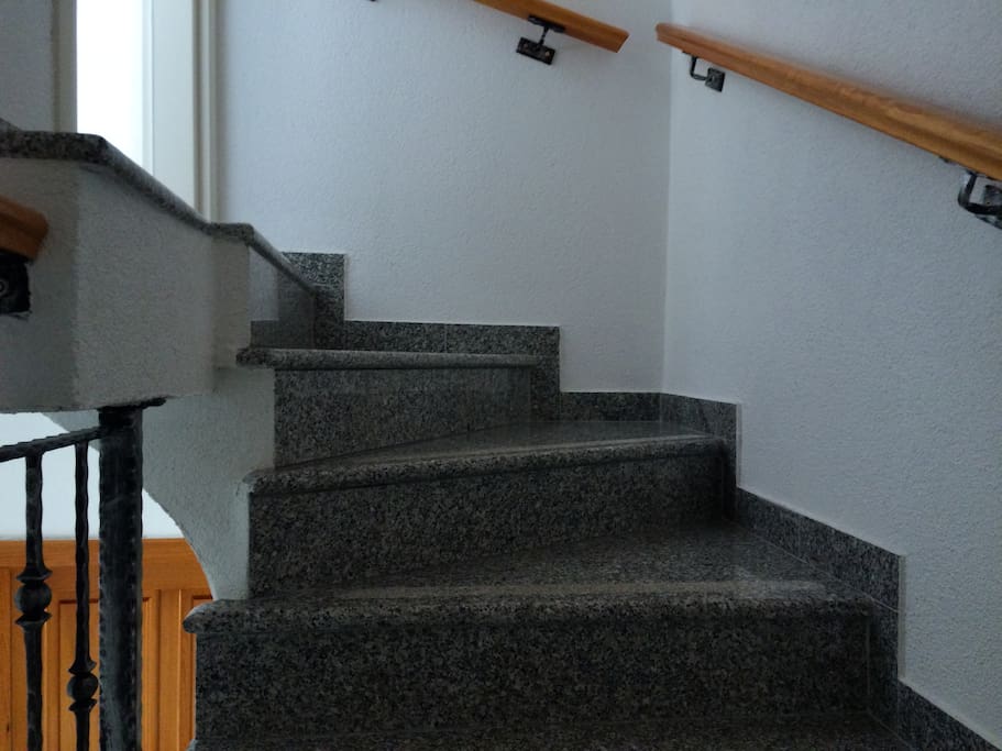 The stairway to the second floor