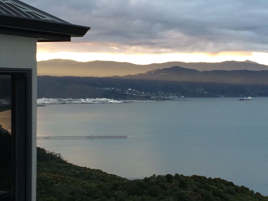 View of Petone's wharf and industrial area