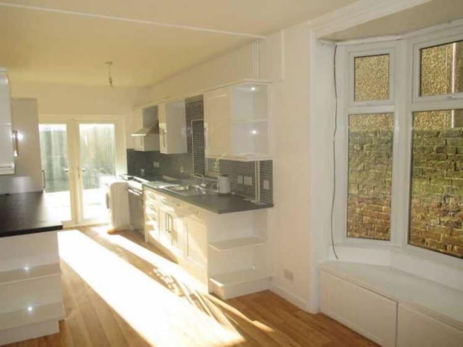Dining room and open kitchen