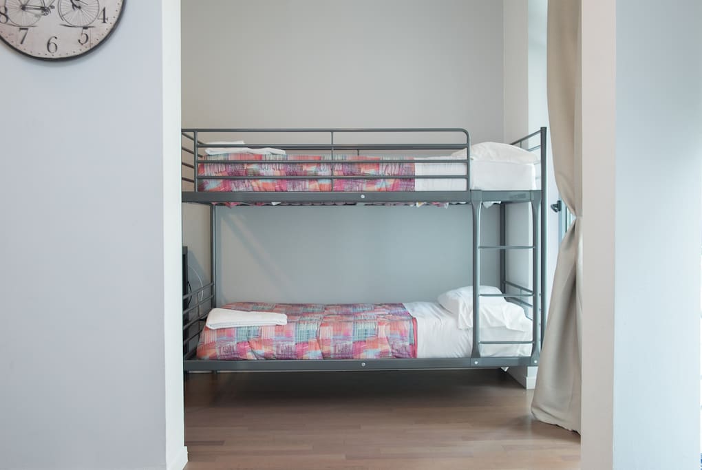 living area with bunk bed