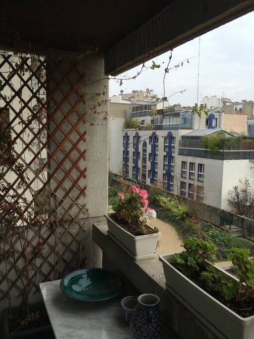 Balcon sur jardin