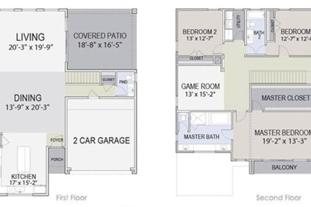 2 Story Single Family Home 3 BED and 2.5 BATH with attached Garage