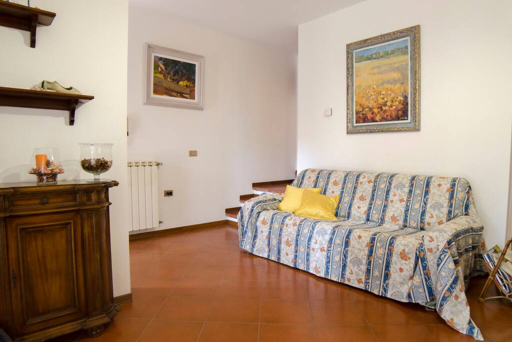 Il living e il divano letto