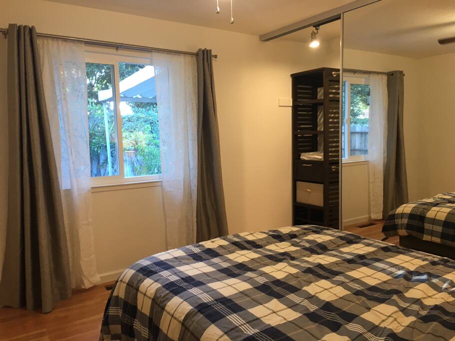 Closet and Window to quiet backyard