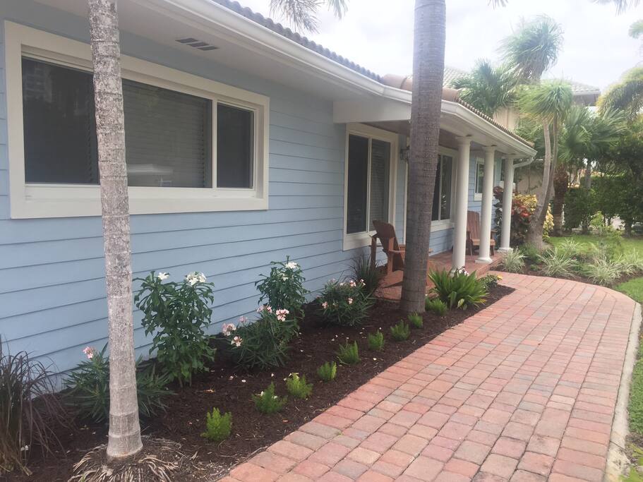 Beautifully landscaped throughout the property.