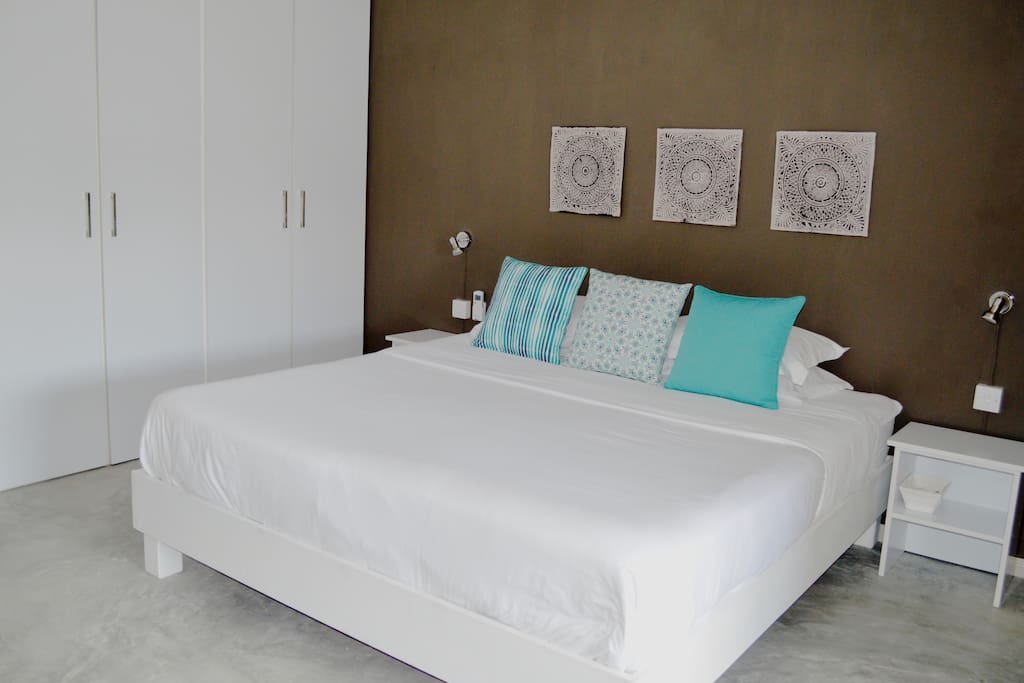 The large comfortable double bed