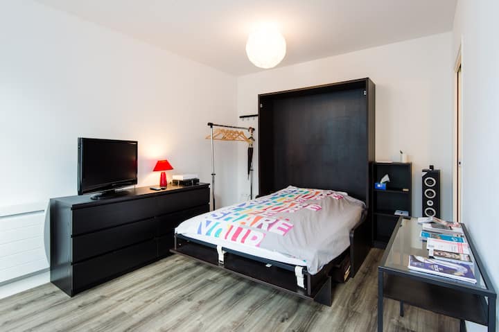 Lille Ctre/free/very quiet parking/ Air conditioning /  A12