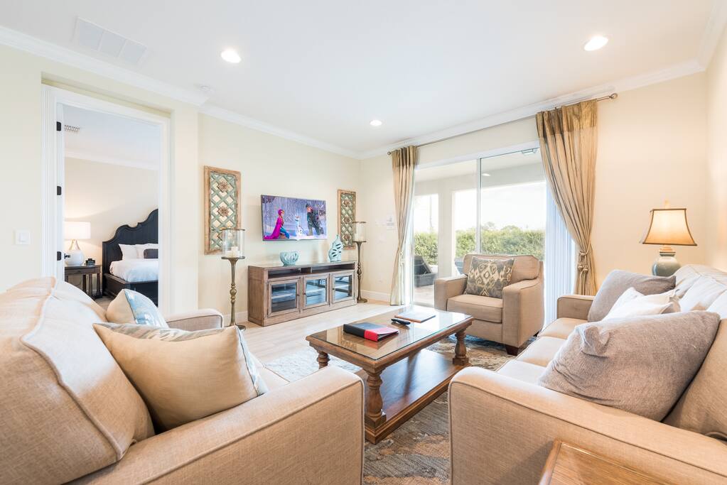 Living Area with an access to Lanai and the pool