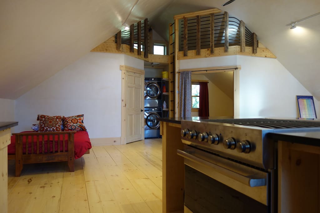 Commercial Stove, Washer and Dryer, Loft, Couch/Futon