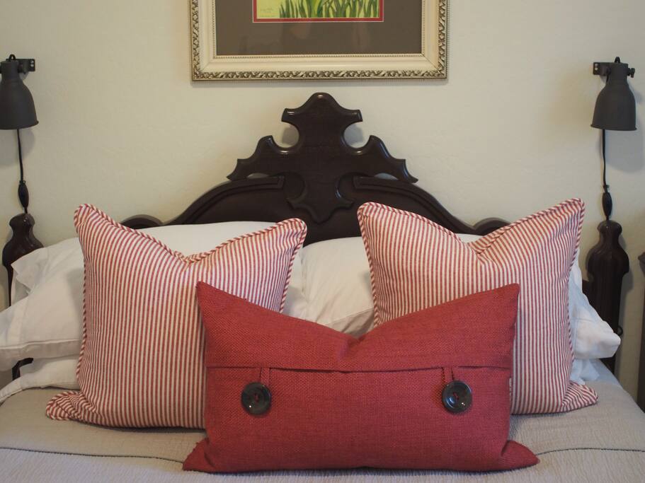 Tons of pillows and reading lamps...perfect for snuggling up with a book