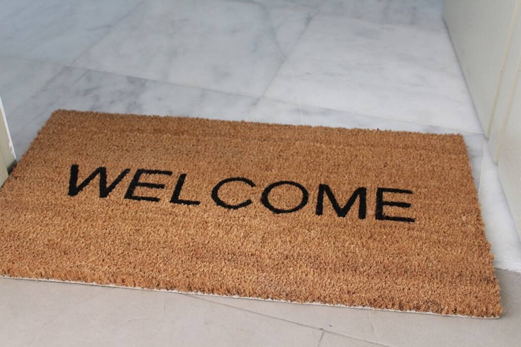 Nuestra bienvenida al entrar en el apartamento