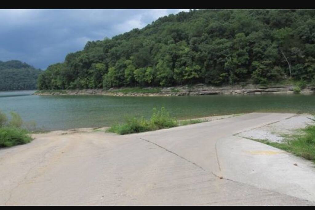 Boat ramp 1/4 mile away. Now has dock for loading access.
