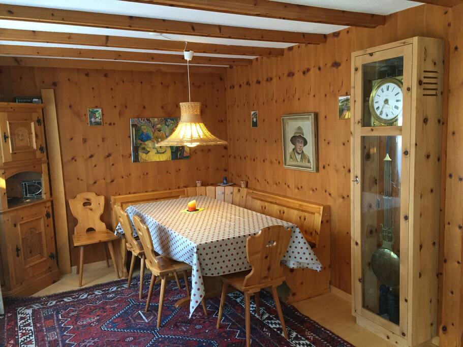 The dining area in the living room