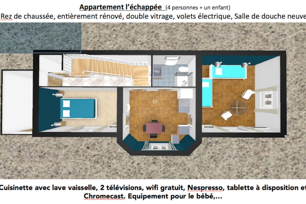 L'appartement l'échappée disposition famille